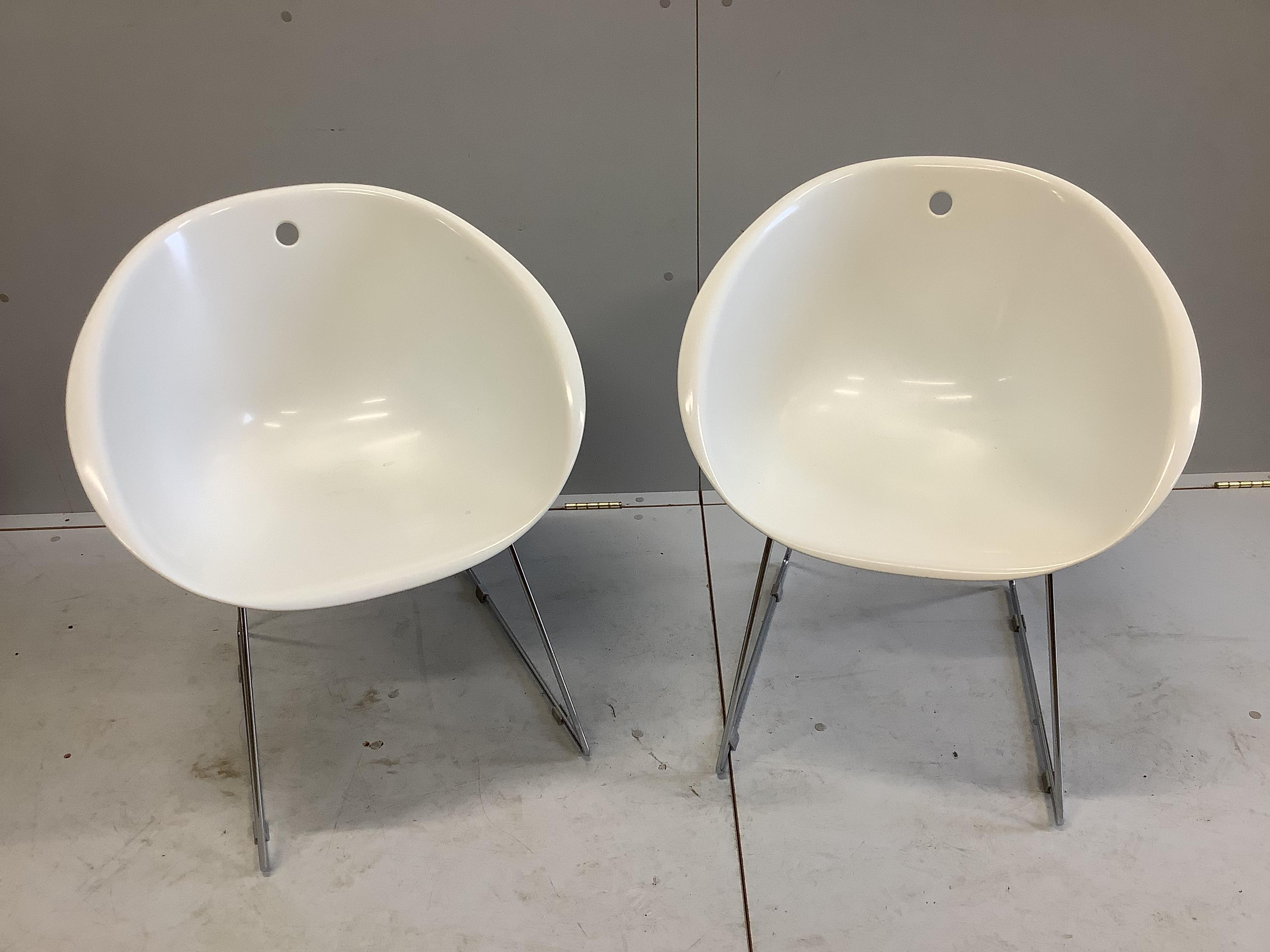 A pair of early 2000's Italian Pedrali chairs, width 58cm, depth 44cm, height 71cm
